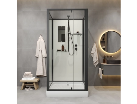 Душевая кабина Niagara Standart ST100/15Q/BL/BK 100x100 с низким поддоном, прозрачным стеклом - фото 5
