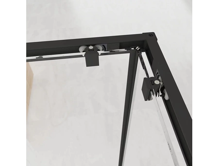 Душевой уголок Veconi Evo 300 B 80x80 с черным профилем, тонированным матовым стеклом (E3-B-8080-12-C9) - фото 4