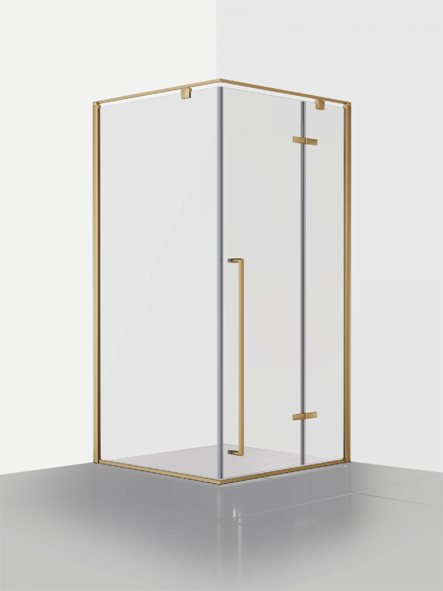 Душевой уголок Ovo Benelli Gold 90x90 профиль матовое золото, прозрачное стекло OV-BN.90Gold