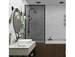 Шторка на ванну Veconi Palau PL-85B 60x150 черный профиль, тонированное стекло