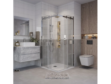 Душевой уголок Grossman Classic 100х100 с хромированным профилем, прозрачным стеклом 300.K33.04.1010.10.00 - фото 3