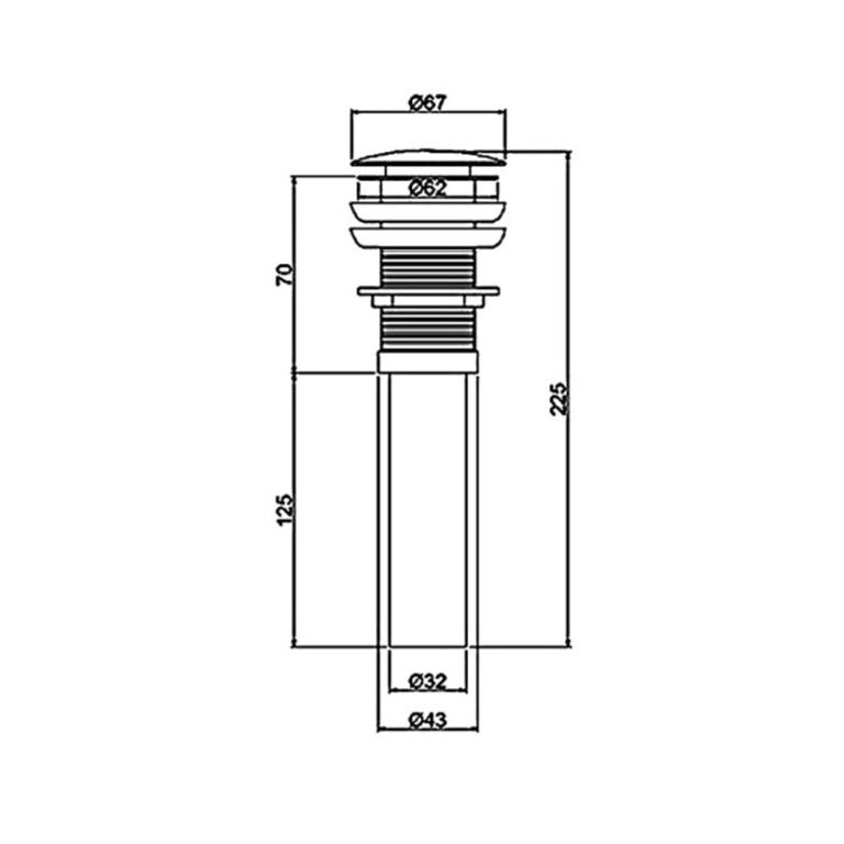 чертеж донного клапана Frap F65-2 с переливом