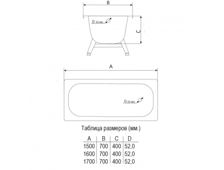 Ванна стальная ВИЗ Marion 160х70х40 без ранта, белый ирис (M-61903) - фото 5