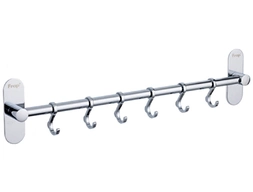 Вешалка Frap F3816-6 на 6 крючков, хром (без сверления)