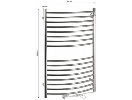 Полотенцесушитель электрический Brimix BK110 102х60, цвет хром - фото 4