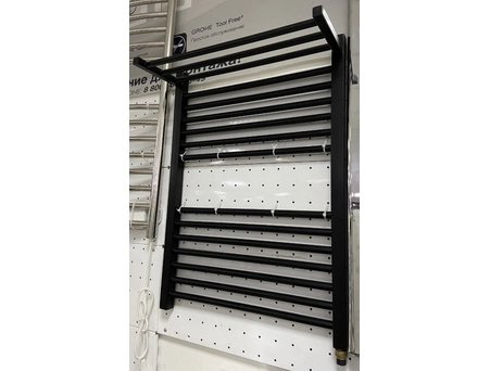 Полотенцесушитель электрический Nika ЛМ 3 80x50 ТЭН справа, с потайным подключением, регулятор Terma KTX 3, цвет черный матовый - фото 4