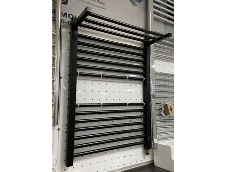 Полотенцесушитель электрический Nika ЛМ 3 80x50 ТЭН справа, с потайным подключением, регулятор Terma KTX 3, цвет черный матовый - фото 2