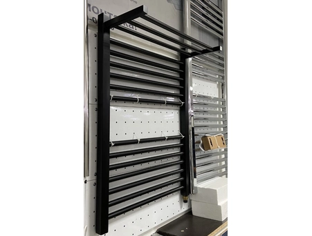 Полотенцесушитель электрический Nika ЛМ 3 80x50 ТЭН справа, с потайным подключением, регулятор Terma KTX 3, цвет черный матовый - фото 3