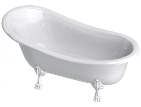 Ванна из искусственного камня Astra Form Роксбург 170x82x65 на белых ножках - фото 3