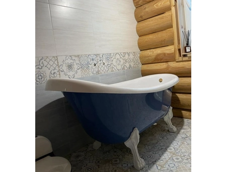 Ванна из искусственного камня Astra Form Роксбург 170x82x65 на белых ножках - фото 12
