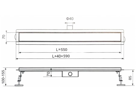 Душевой лоток Tim BAD415502 55 см (комбинированный затвор) - фото 17