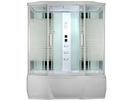 Душевая кабина Loranto CS 77-4 150x85 с высоким поддоном, стекло прозрачное с рисунком CS00054497