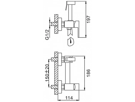 Гигиенический душ со смесителем Frap F7504-6 черный матовый - фото 10