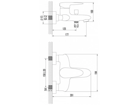 Смеситель для ванны Lemark Status LM4402C хромированный - фото 2