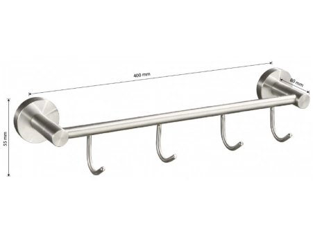 Вешалка GFmark 80205 на 4 крючка из нержавеющей стали - фото 3