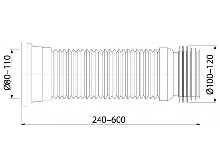 Гофра для унитаза AlcaPlast A97 армированная (280-550 мм) - фото 2