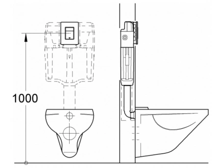 Инсталляция для унитаза Grohe Rapid SL 38772001 3 в 1 с квадратной клавишей смыва - фото 10