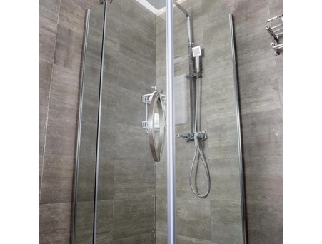 Душевой уголок Alex Baitler AB214-100 100x100 с хромированным профилем, прозрачным стеклом - фото 5