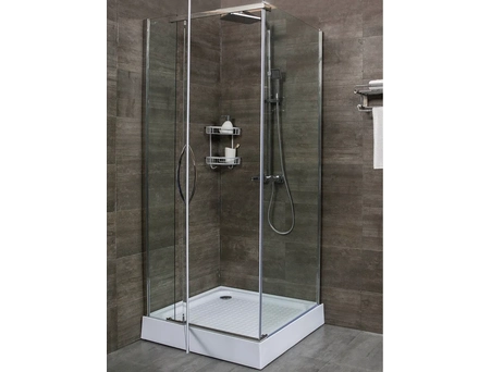 Душевой уголок Alex Baitler AB214-100 100x100 с хромированным профилем, прозрачным стеклом - фото 3