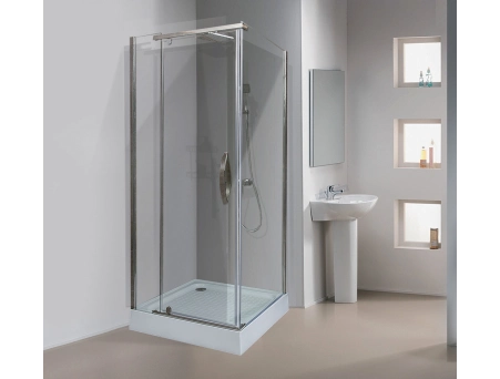 Душевой уголок Alex Baitler AB214-100 100x100 с хромированным профилем, прозрачным стеклом - фото 15