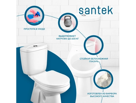 Унитаз-компакт Santek Анимо с вертикальным выпуском, эконом 1 режим, сиденье из полипропилена 1WH110038 - фото 4