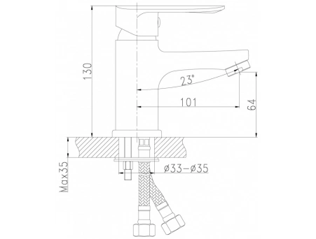 Смеситель для раковины Rossinka RS32-11 хромированный - фото 2