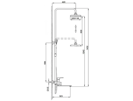 Душевая стойка со смесителем Frap F2471 хромированная - фото 6